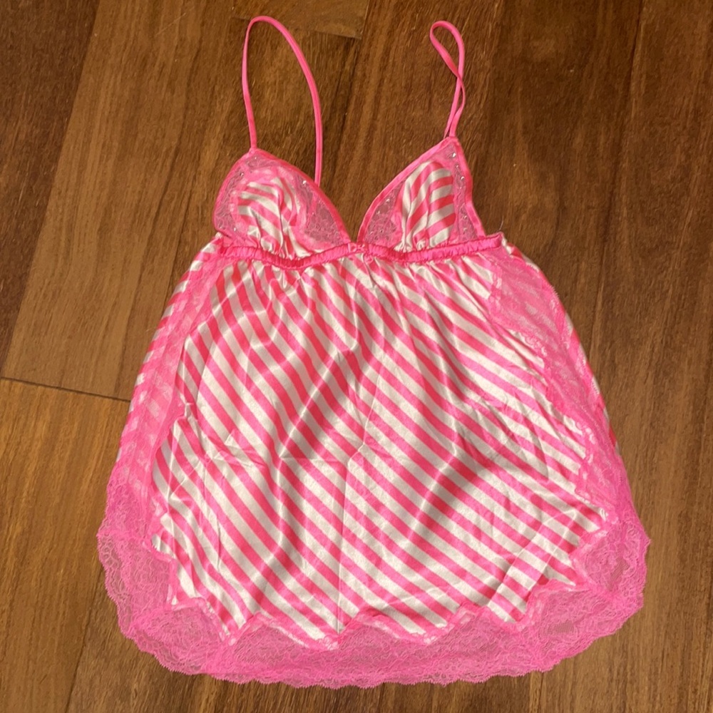 Victoria’s Secret Pink striped babydoll slip lingerie